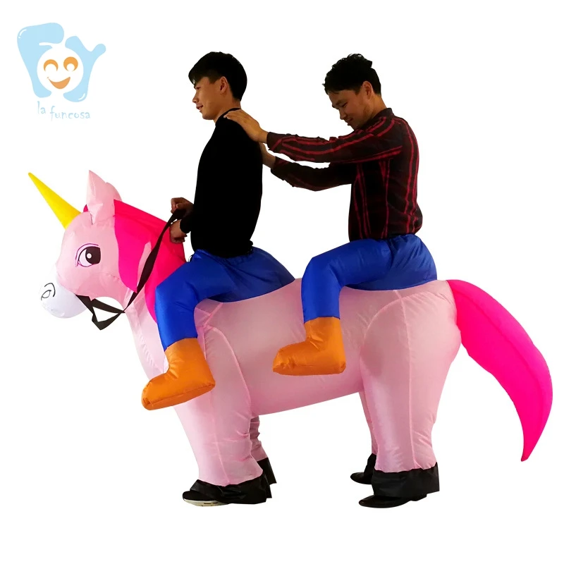 

New Unisex Adults Funny Halloween Christmas Party Costume Inflatable 2 People Unicorn Horse Costumes