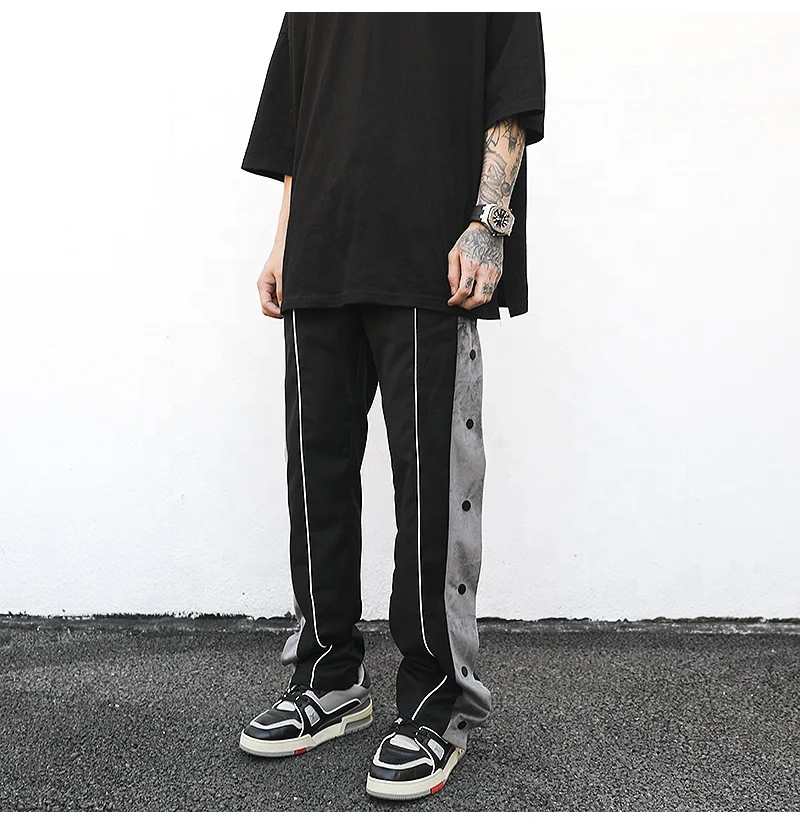 

OEM High Street Style Velvet flared pants men wide leg loose velvet Reflected track pants