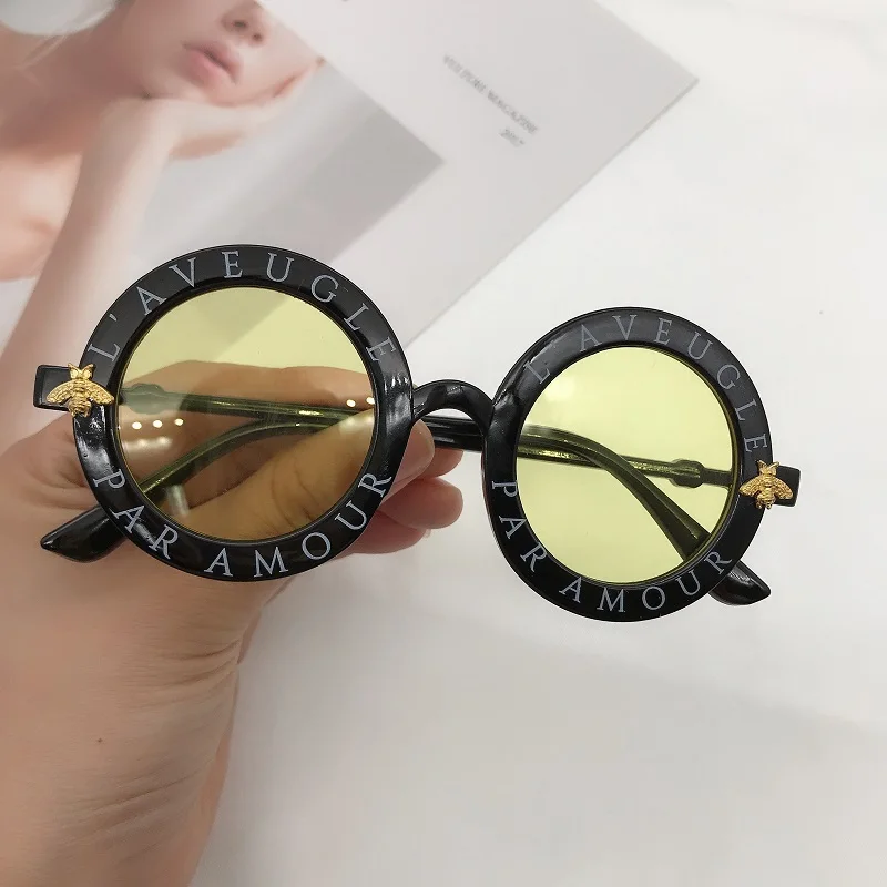 

2021 Kids Round Frame Sunglasses Oversize Fashion Kids Eyewere Shade, Custom colors