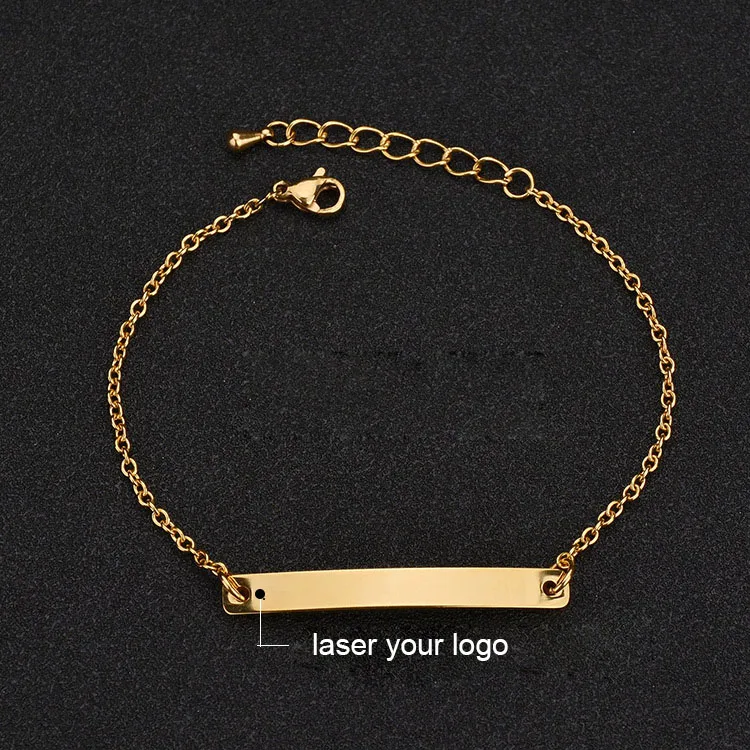 

BS2002 custom engraved personalized name bar bracelet for women, Silver/gold/rose gold