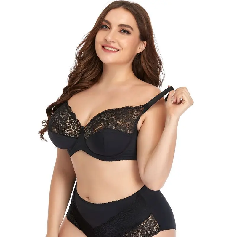 

The new summer big sexy bra set ladies breathable brief plus size underwear