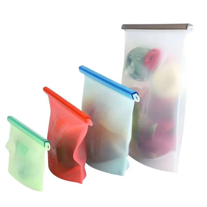 

Silicone baby plate liquid ziplock food storage bags set, Customized pantone color
