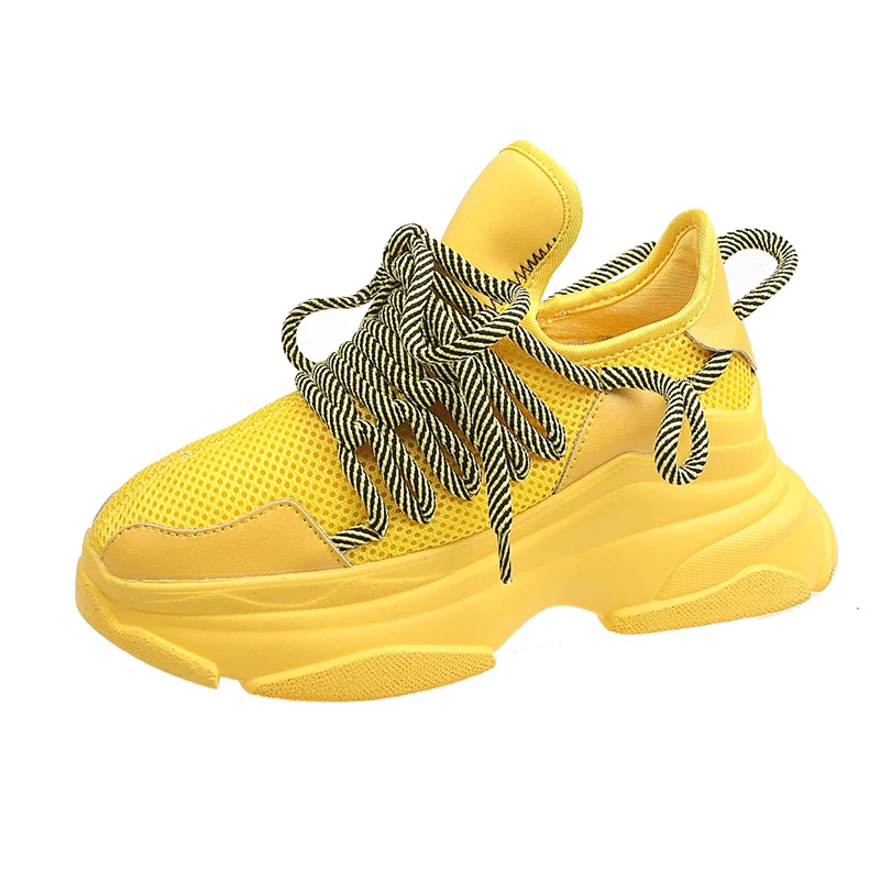 

Hot Selling Breathable New Custom Colour women sports shoes Wholesale For Fashion Ladies, Black/white/yellow