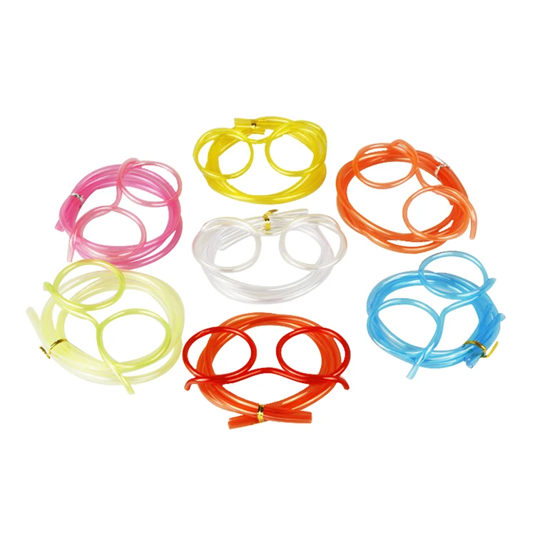 

DIY Fashion Funny Soft plastic kids drink straw for Birthdays, parties, weddings, trips, Mixed