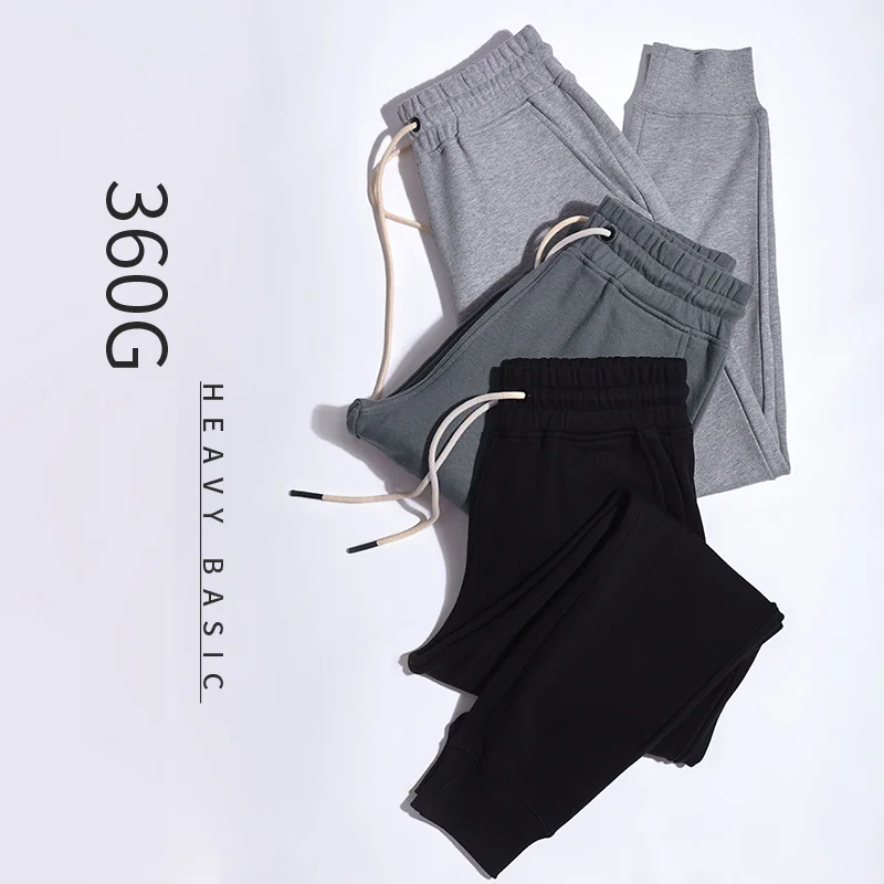 

Hot Sale High Quality 360gsm 100% Cotton Heavy Weight Thick Outfits Jogger Pants Wholesale Sweatpants Unisex