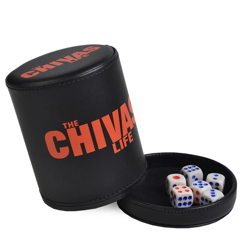 Dice And Cup Dice Cup Set Custom Factory Supply Wholesale English Letters Black Shaker Stacking