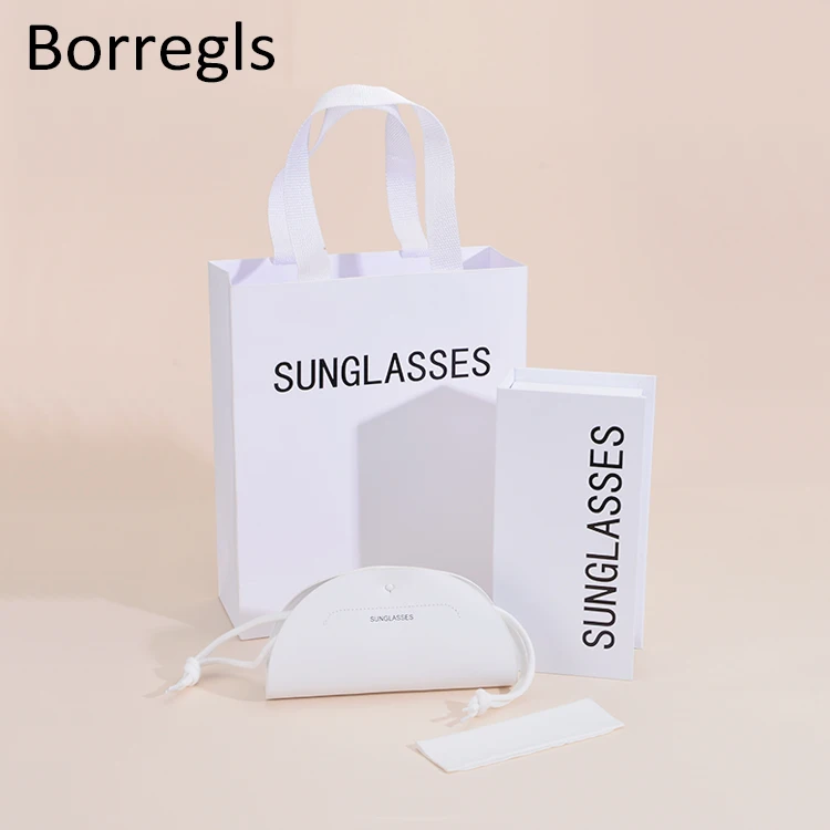 

Borregls Sunglasses Package Custom Logo Packaging Box PU Leather Glasses Case with Paper Box,PU Bag and Clothing