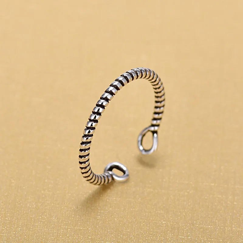

Handmade Cheap Wholesale 925 Sterling Silver Double Circle Women Finger Rings Jewelry