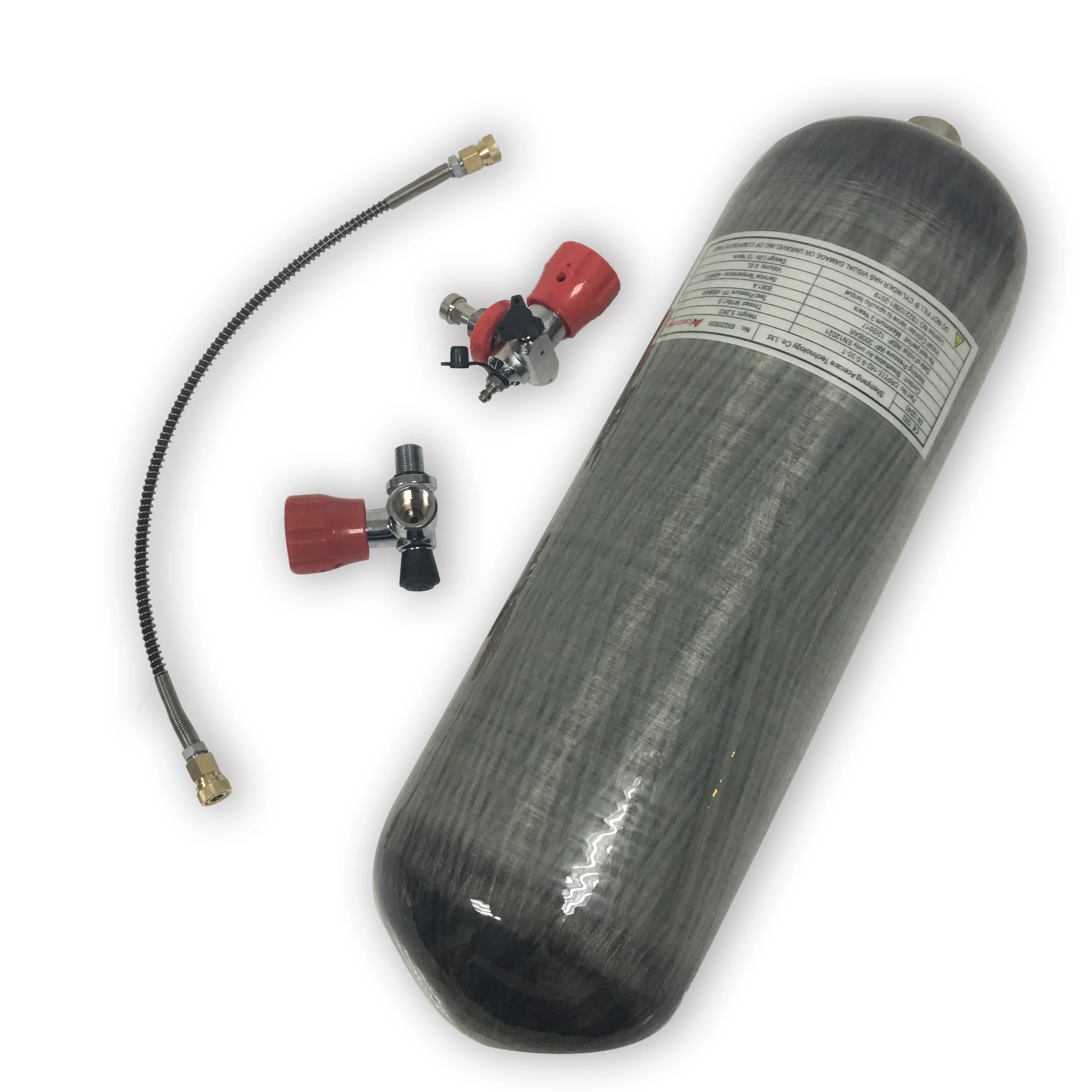 

9L carbon fiber high pressure cylinder with valve and filling station, Gray