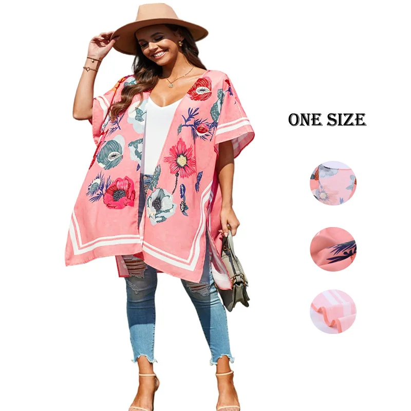 

2022 Spring Women Clothing Full Sleeve Print Long Coat Knit Jumper Women Front Cardigan Sweater, As shown