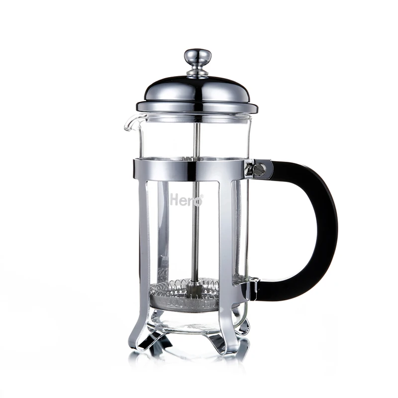 

2021 Custom French Press Coffee Maker Borosilicate Heat-Resistant Glass Coffee Pot Transparent and Simple French Press