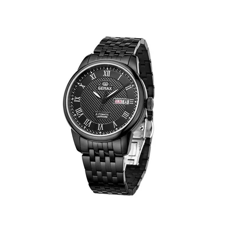 

Luxury Men Mechanical Automatic Stainless Steel Watch black all steel watches for men
