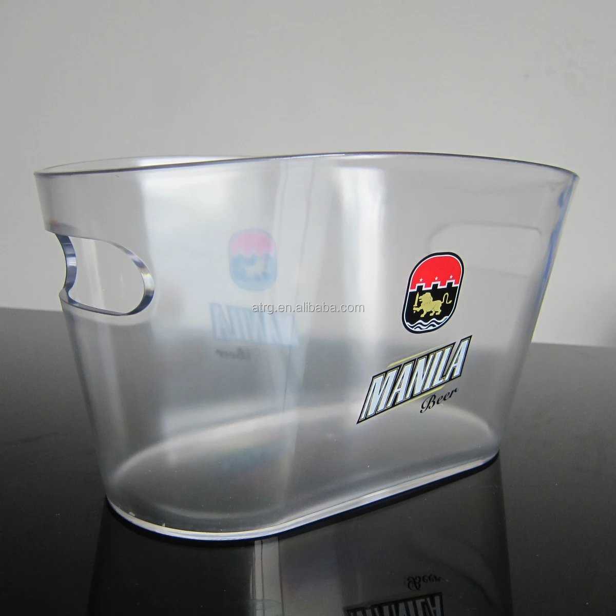 Plastic oval matt ice bucket cooler for beer cool