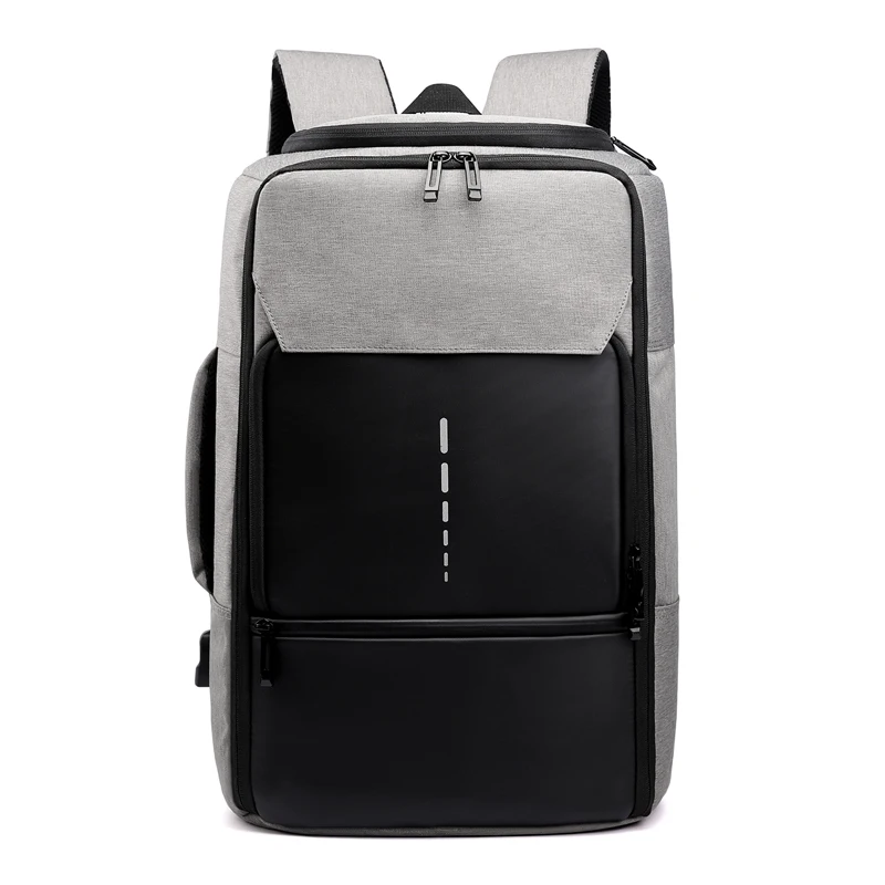 

2022 Polyester men computer compartment college bag Waterproof reflective traveling probate USB business Laptop backpack, Customized color