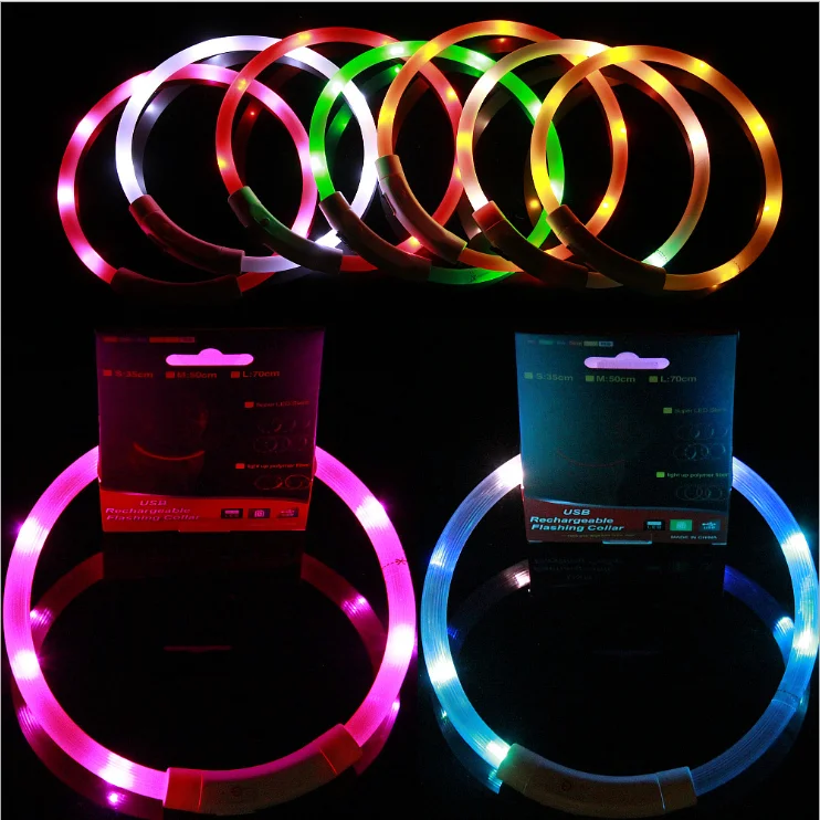 

Safety Light Up Dog Collar Led, Blue,yellow,green,pink,orange,white,red