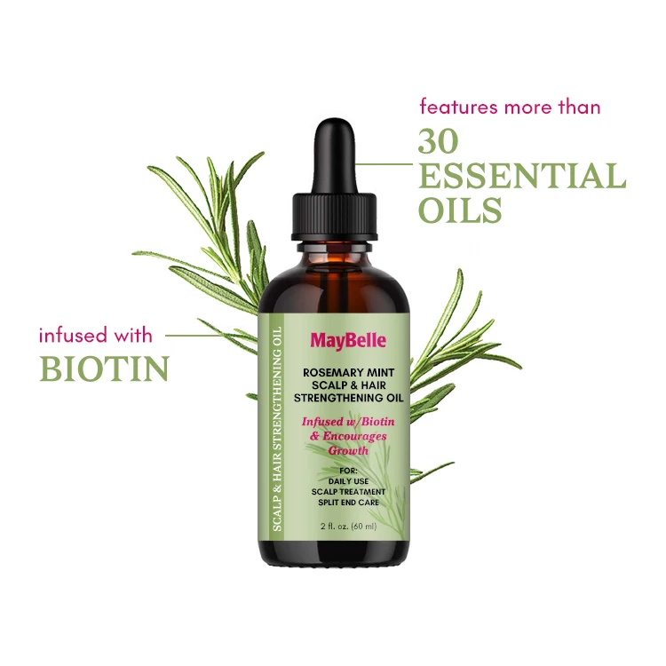 

Private Label 100% Natural 2oz Biotin Anti Loss Rosemary Mint Hair Growth Strengthening Oil