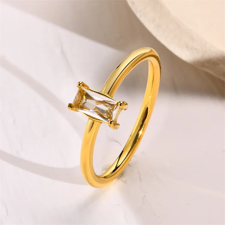 

Hot selling 18K gold PVD plated crystal zircon rings engagement diamond ring stainless steel ring fashion jewelry women