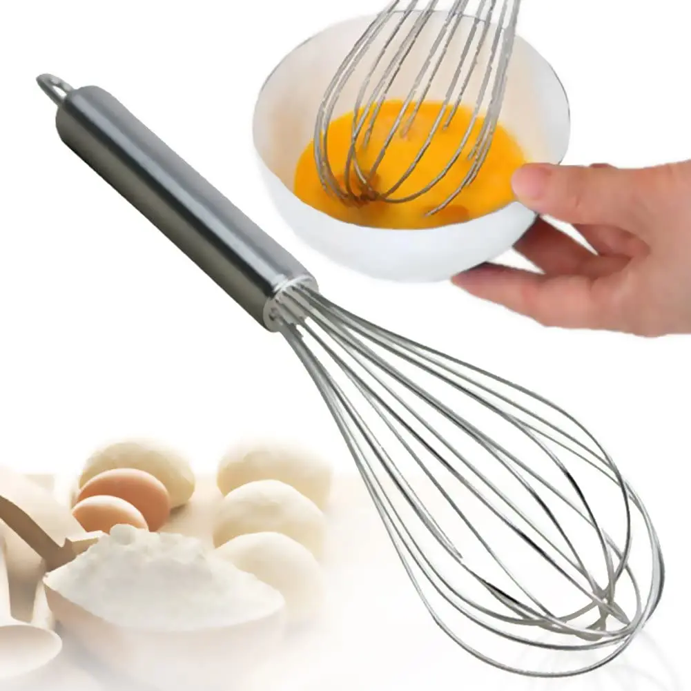 

Stainless Steel Whisks 8"+10"+12", Wire Whisk Mixer Kitchen wisks for Cooking, Silver