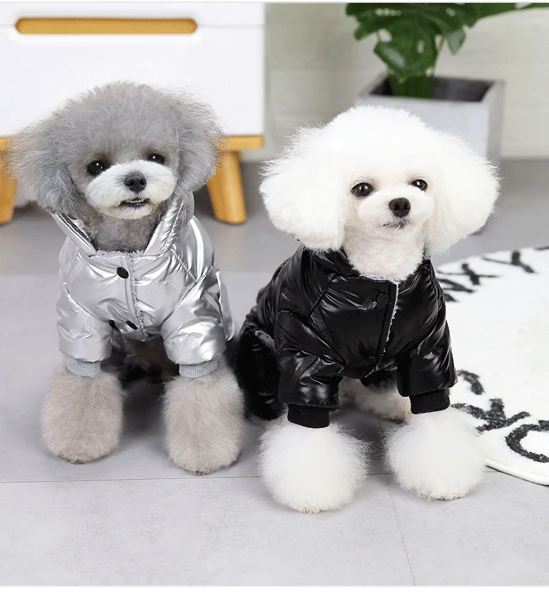 

Hot Product Dog Four Legged Winter Warm Coat With Sherpa Lining Waterproof Windproof Dog Jacket Apparel, Silver, black
