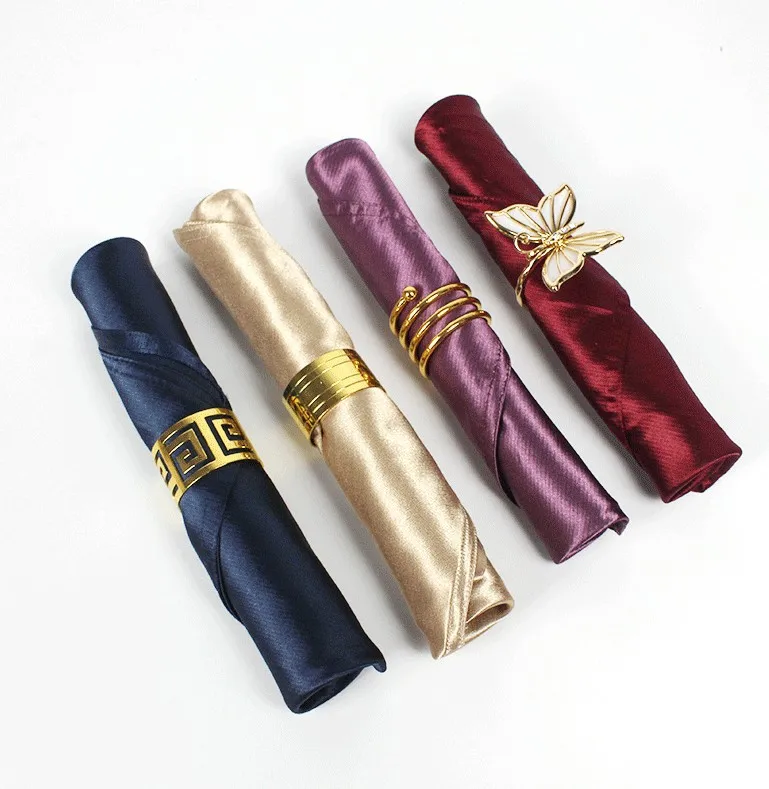 

China Wedding Polyester Luxurious Square Napkin for Hotel and Banquet Decoration