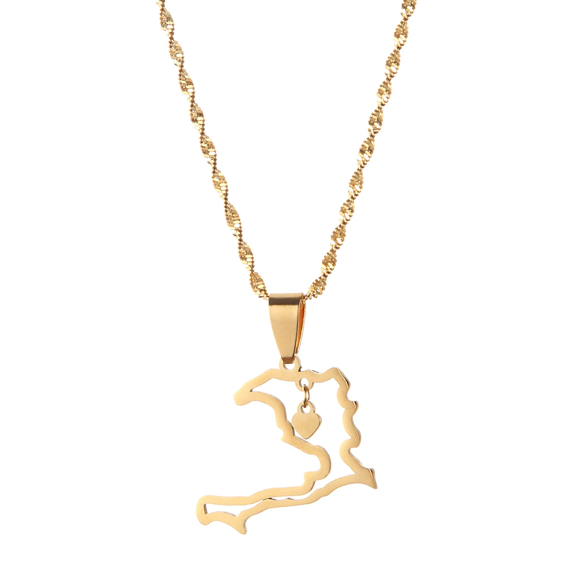 

Haiti Heart Map Necklace Pendants For Women Girls Men Gold Color Ayiti Jewelry