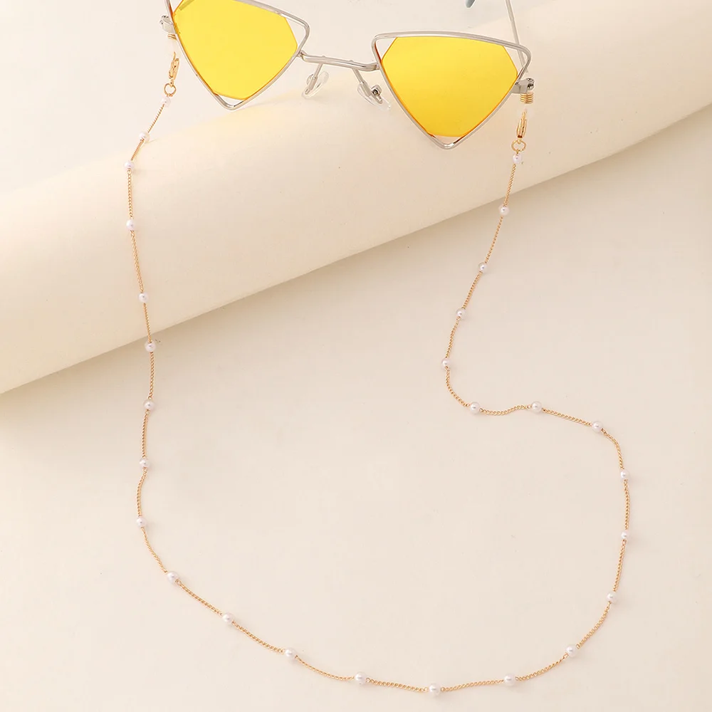 

Wholesale Fashion Handmade Pearl Fashion Sunglasses Chain Lanyard Accessories Necklace For Women