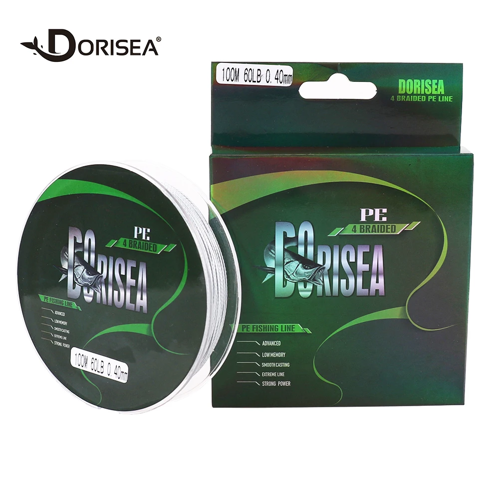 

DORISEA 4 Strands 100M-2000M 6-100LBs 100% PE Braided Multifilament Fishing Line, Black,blue,green,yellow,white,red,grey, multicolor and so on