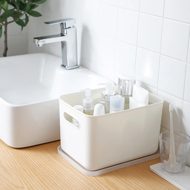 

SHIMOYAMA Plastic Storage Box Organizer with handle Clear Lid