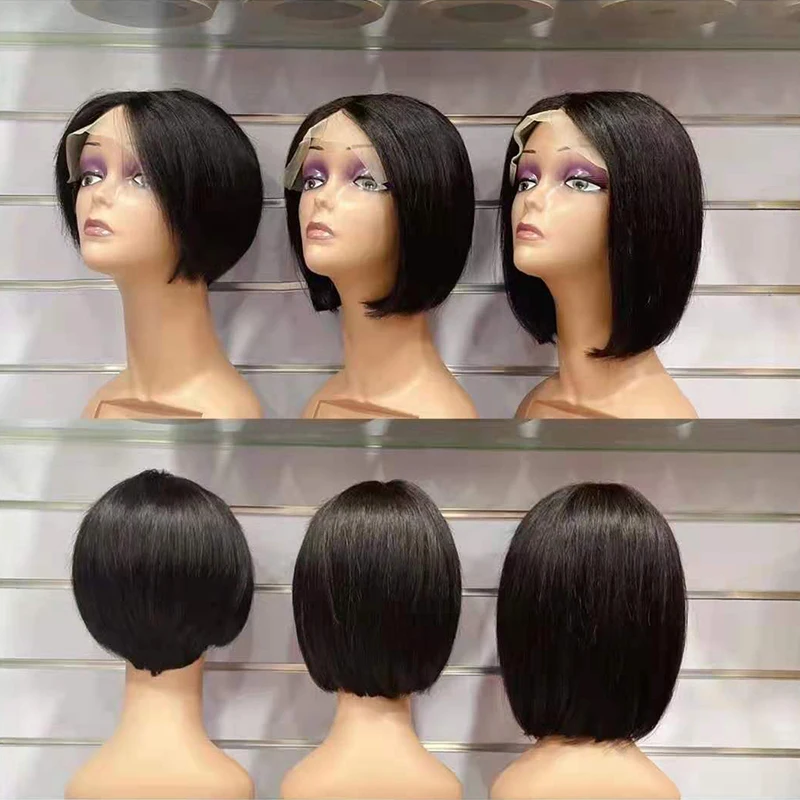 

Letsfly Cheap Price New Chic T Part Lace Straight Wig Remy bob wigs human hair Lace Front 5pcs/lot free shipping