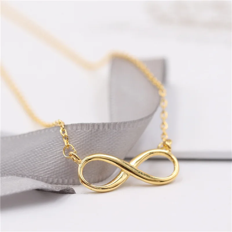 

Fashion 8 Knot Bowknot Pendant Necklace Sterling Silver Gold Plated Necklaces 925 Silver Jewelry Necklaces, As picture
