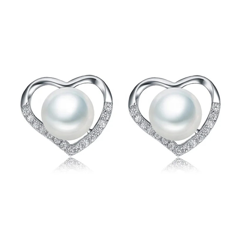 

Wholesale fine jewelry genuine silver earring sterling silver fresh water natural pearl earrings