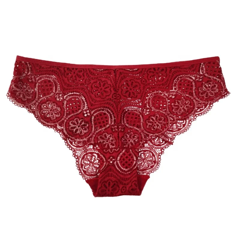 

Explosive women's lace panties splicing print sexy buttocks upscale large size triangle panties