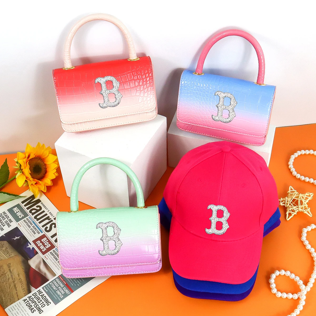 

Women hand bag crossbody sling bags lady jelly tote bags for women matching wallet set, 7 colors