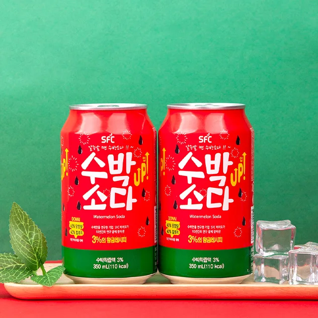 
Korean Fruit flavor Sweet Watermelon canned soda drink 350ml Made in Korea Super delicious beverage 
