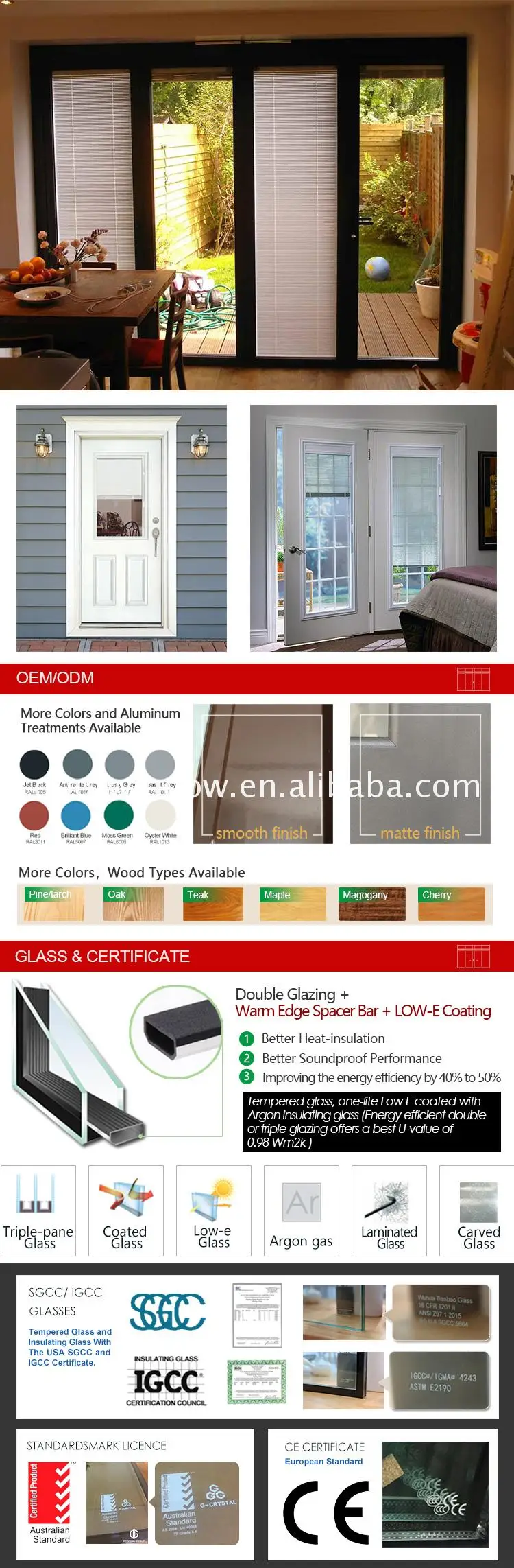 High Quality Wholesale Custom Cheap classic entry doors clad wood