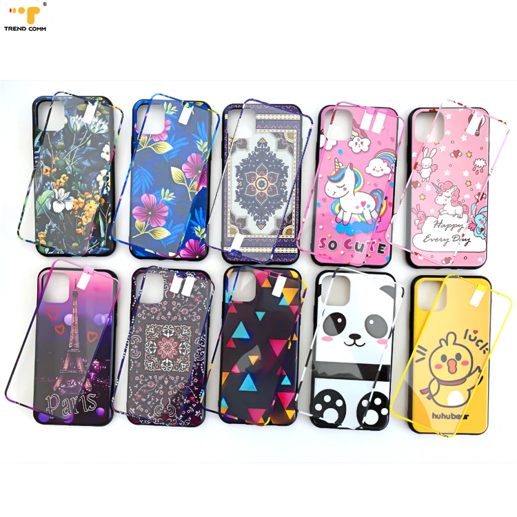 

Cute Designer Phone Case Sets For iPhone 12 Tempered Glass Screen Protector