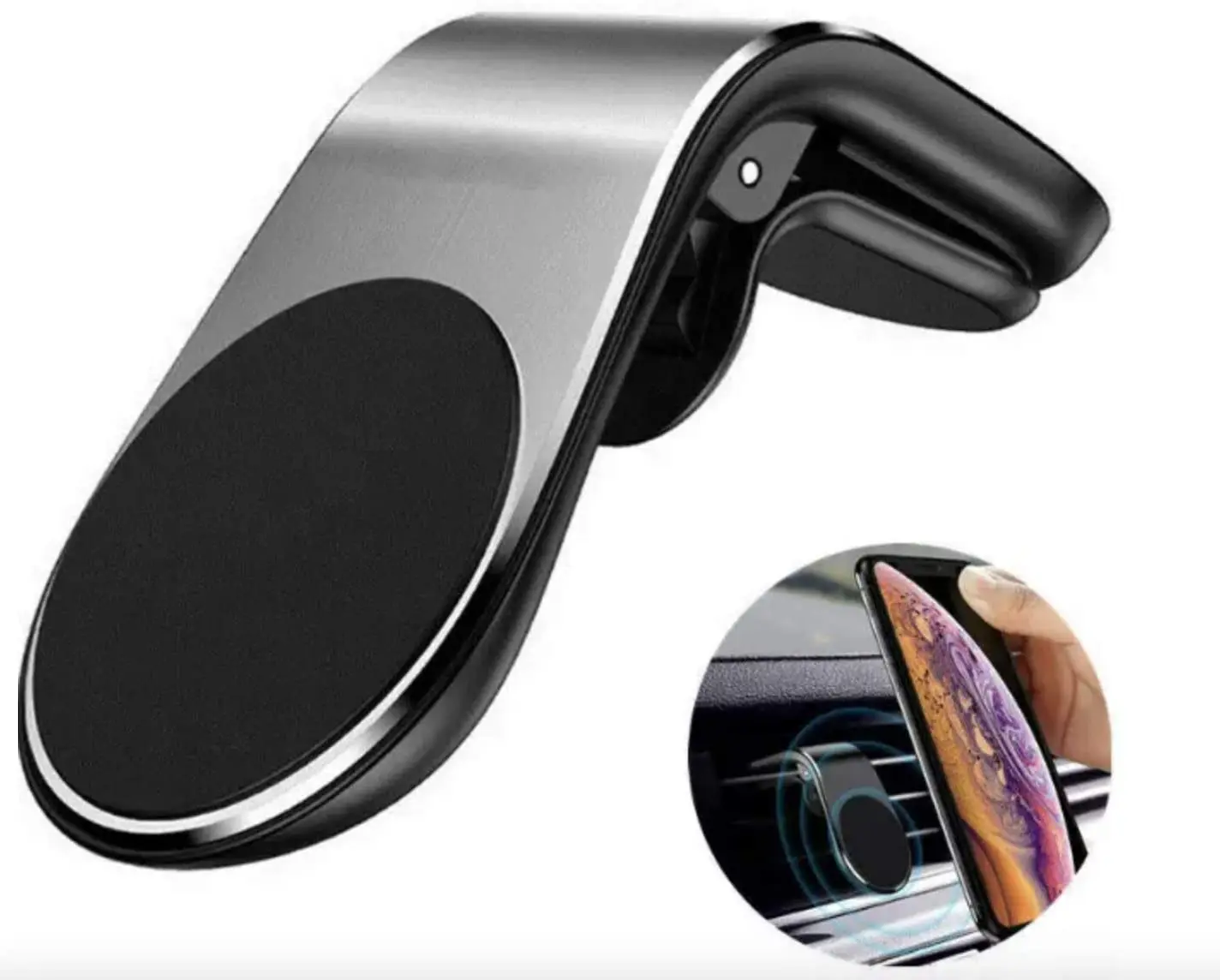 

Car Phone Mount Holder for Car, Magnetic Universal Air Vent Smart Phone Car Mount Stand with Clamp for iPhone, Black,silver, red, gold, blue