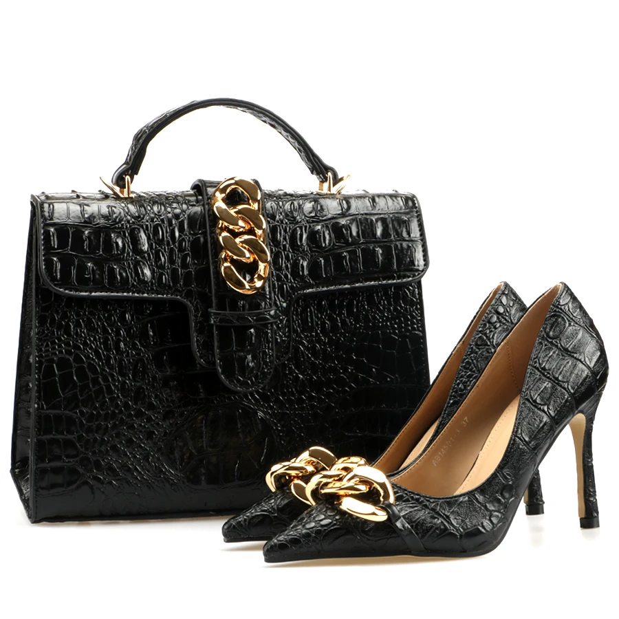 

Wholesale Fashion Italian Sexy Heel Pumps Shoes Set Women Matching Handbag Plus Size Luxury Shoes and Bags