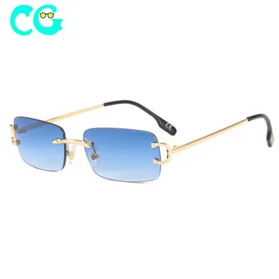 

50708 Square Frameless Cut-Edge Sunglasses Women Fashion INS Style Street Style Sunglasses Personality Small Glasses 2021, Colors