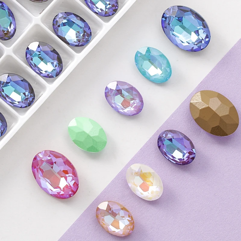 

Hot Selling MI LS Series Oval K9 Point Back Glass Rhinestone for Nail Art Decoration Accessories, Mi series,mk series,ls series
