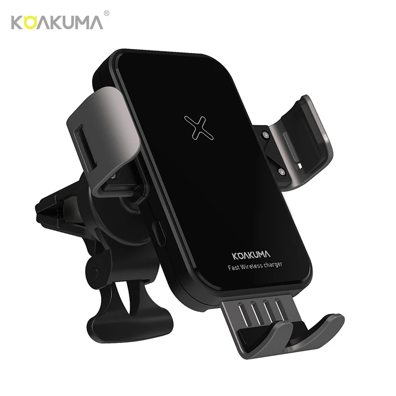 

2021 New Fashion Wireless Fast Charging Smart Phone Car Holder, Black