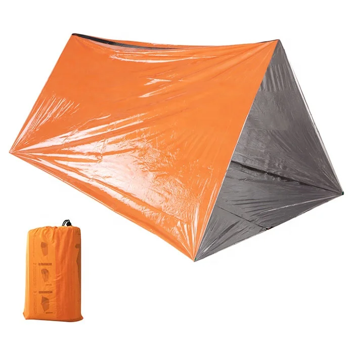 

Emergency Tube Tent PE Foil Outdoor Rain Rescue Survival Tent Shelter for Camping Hiking, Orange