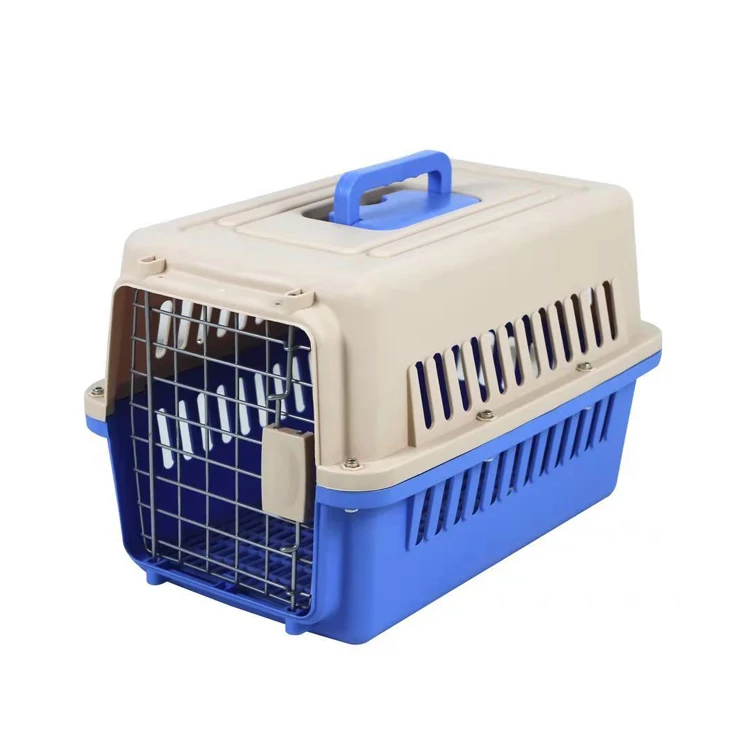 

Pet Air Box Flight Transport Box Travel Carrier Cages Portable Cat & Dog Consignment Box With Handle, Multiple colors