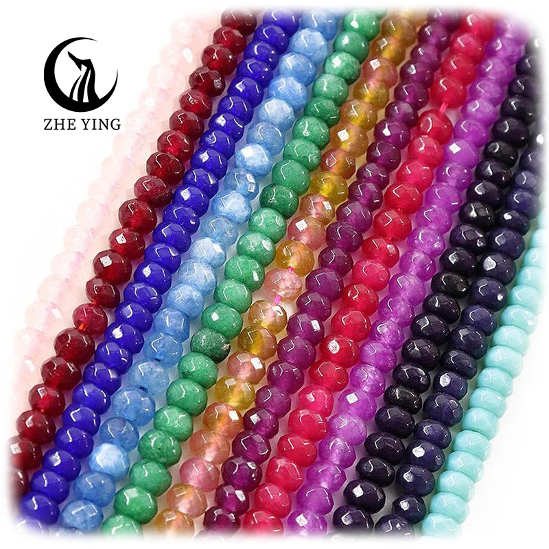 Zhe Ying Natural Stone 2*4mm  Faceted Rondelle beads spacer faceted rondelle stone beads for jewelry making