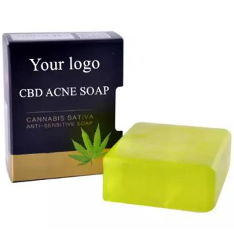 

Whosale Retail Handmade Natural Bath Soap Organic CBD Hemp Oil Soap, Green