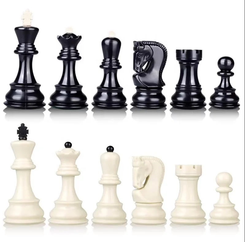 

Factory direct sales 9.7cm ABS material zagreb style triple weighted 34 chess pieces set