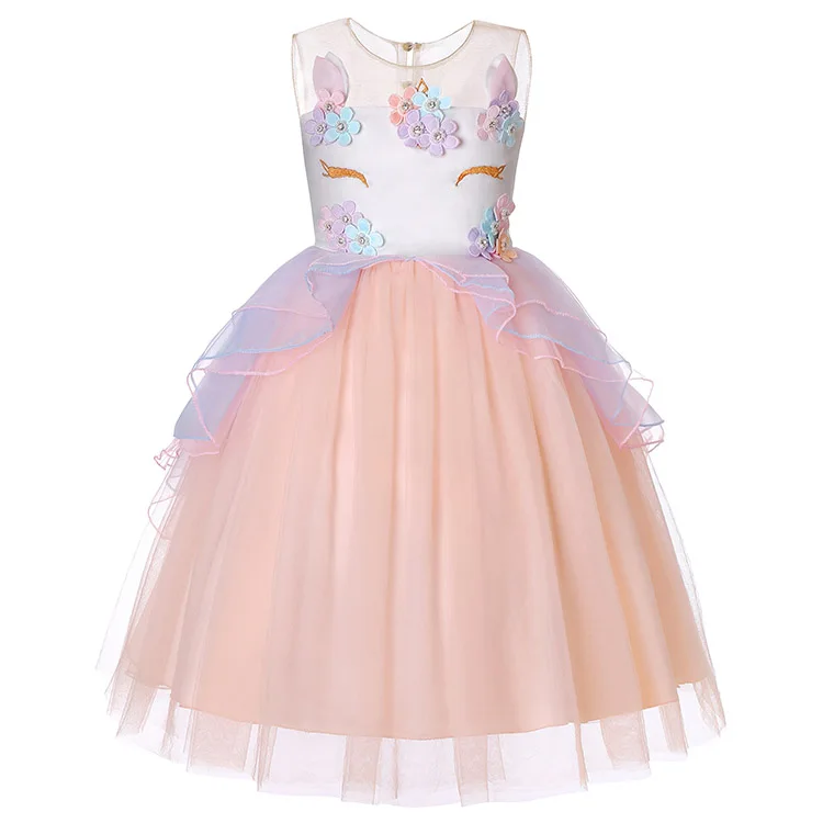 Modern Summer Unicorn Dress Baby Girl Clothing Children Casual or Performance Unicorn Clothes