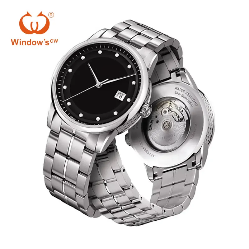 

Japan movement sapphire glass machanical watch, Sliver