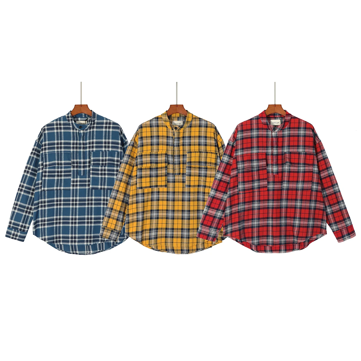 

IHJ5940 plaid shirt 2021 autumn new style long sleeve pullover men shirts 100% cotton