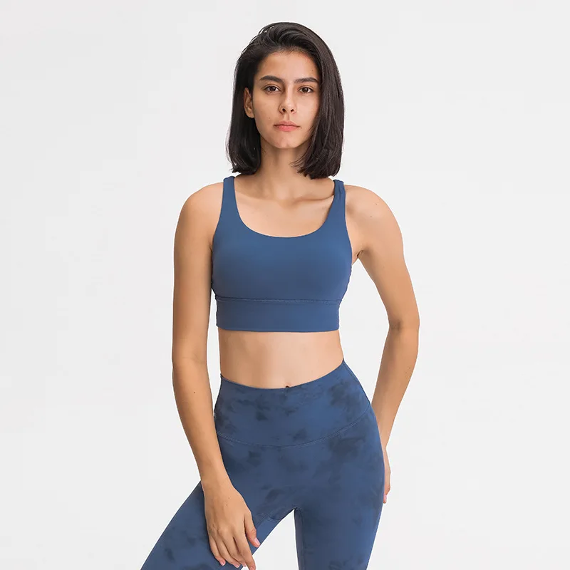 

2021 new cross beautiful back yoga bra shockproof top up sports underwear women